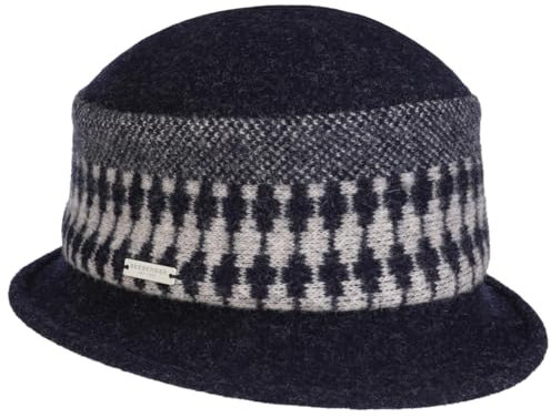 Seeberger Janalena Wollmütze Damen Navy One Size, Marineblau, 7-7 1/2