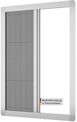 Fliegengitter Fenster nach Maß als Plissee ohne Bohren für Rahmen aller Fenstergrößen, Maßanfertigung mit Klicksystem, Befestigung durch Klemmen, wetterfestes Fiberglasgewebe, hochwertige Aluprofile