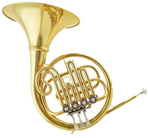 Waldhorn-Set Blasinstrument Waldhorn B-Tonalität Vierköpfiges Einzelhorn Übungsinstrument Gold(Gold)