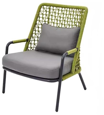 KPHYMOD Gartenmöbel Set Grünes Sofa Für Gartenmöbel Mit Kissen, Outdoor-Gesprächssofa Aus PE-Korbstuhl Für Die Terrasse Im Garten(77X80X90CM)