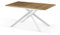 B&D home Esstisch BEA, ausziehbar 120-160 x 80 cm, 4-6 Personen Küchentisch Holztisch mit Kreuzgestell weiß für Küche, Esszimmer, Industrial modern Design, Wildeiche Optik, 11202-XW-EIWL-P