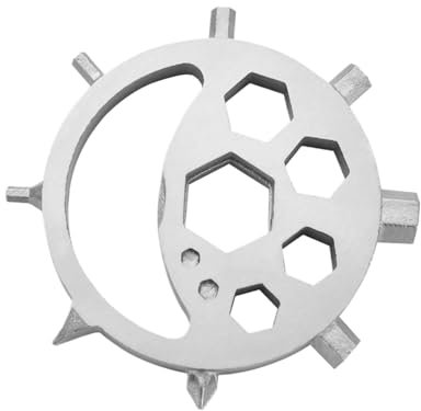 Edelstahlschlüssel Schleife | Tragbarer Schlüssel | Multischlüssel | Multifunktions-Schlüssel | Kompaktes Schlüsselwerkzeug | 15-in-1-Multischlüssel-Werkzeug für Schneeflocken Kreativer Schlüssel