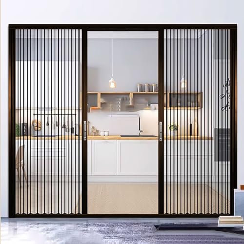 Porta A Soffietto Porte A Libro Divisorio per stanza con doppia porta a soffietto alta 203 cm 229 244 cm, fienili per lavanderia trasparenti in alluminio Porte scorrevoli pieghevoli per bagno interno(
