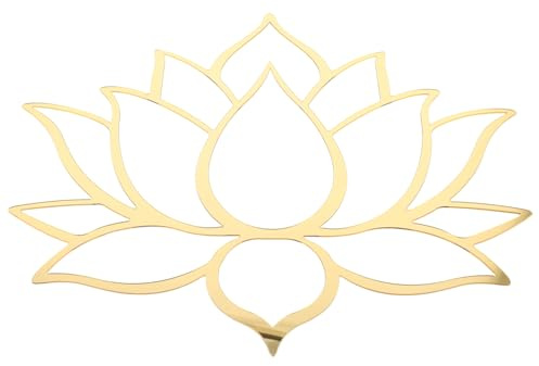 FOYTOKI Wandaufkleber Wandtattoo mit Hohlem Design aus Acryl Gold Lotus Fliesenaufkleber Selbstklebender Orientalisch für Schlafzimmer und Wohnzimmerdekoration