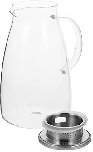 UTHCLO Pichet à Thé de Qualité Hôtelière Capacité de 2000 Ml Pichet en Verre pour Boissons Au Thé Et Au Café