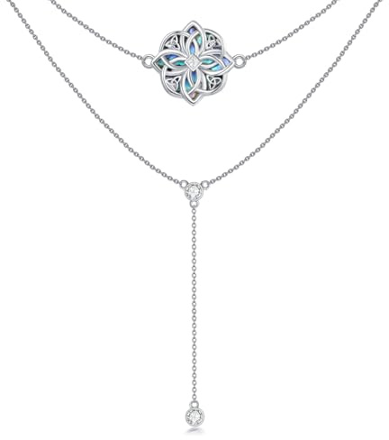 PARYFO Hexen Kette Y2K 925 Sterling Silber Keltischer Knoten Anhänger Halskette Wicca Hexen Amulett Schmuck Geschenke für Mädchen Mutter