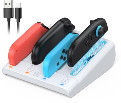 RGB Caricatore per Switch 2/Switch 1, FASTSNAIL Dock di ricarica compatibile con Nintendo Switch 2 per Joycon 2, Controller accessorio per Switch 2/Switch 1