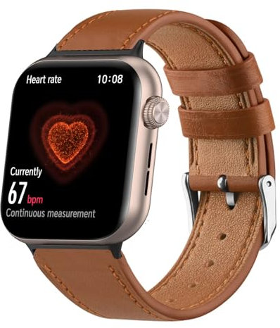 KMKJSH Bracelets de Montre en Cuir pour Honor Watch 5 Bracelet, avec Boucle en Acier Inoxydable Réglable pour Hommes Femmes Cuir Elégant Bande de Remplacement Compatible avec Honor Watch 5 Sangle (7)