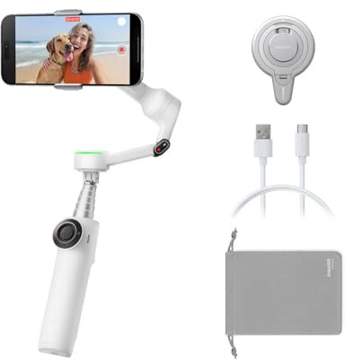 Insta360 Flow 2 Pro Magnethalterungs-Bundle - Zusammenklappbarer KI-Smartphone-Gimbal, 3-Achsen-Stabilisierung, Tracking in 200+ Apps mit Apple DockKit, MagSafe-Halterung, Multi-Personen
