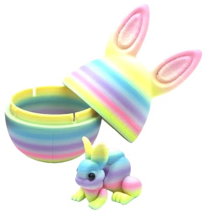 Ostereier Mit Füllung | 3D gedruckte Deko mit Regenbogen Farbverlauf,Niedliche Hasenförmige Ostereier - Für Wohnzimmer Esstisch Eingangsbereich Bücherregal Büro Party Geburtstag Kinder