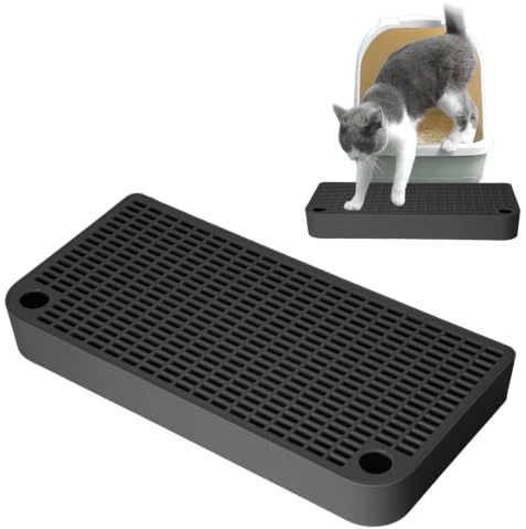 Cryptisg Rampe pour Bac à Litière, Récupérateur de Litière avec Fonction de Filtre, Rampe pour Litiere Chat, Nettoyage Facile Marche Pied Litiere Chat, Parfait pour Petits et Vieux Chats