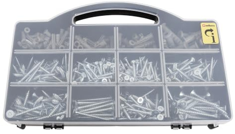 Home It® Schrauben & Dübel Sortiment, 525-teilig, 420 Holzschrauben mit TORX-Antrieb, 105 Nylondübel, verzinkt, Senkkopf