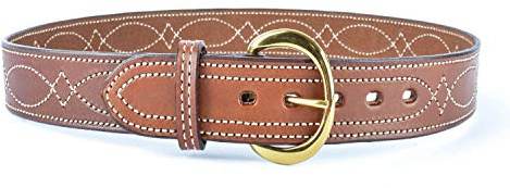 Bianchi® B9 Wendegürtel mit Ziernähten, Premium-Leder, braun, 45 mm