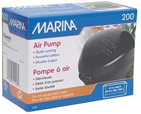 Marina Pompe à Air Débit 110 L/H pour Aquarium jusqu'à 225 L