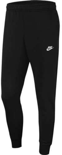 Nike Club Cuff Pants-Swoosh Men's Tracksuit Bottoms , 611459-010 , Black - black / white, S