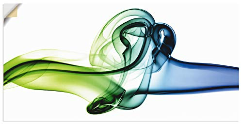 ARTland Wanddeko Wandtattoo selbstklebende Vinylfolie 100x50 cm Design Abstrakte Kunst Muster Rauch Blau Grün Bunt T9MK