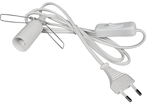 McShine - Lampenfassung | E14 mit 1,5m Kabel, Schalter und Eurostecker | die schnelle Art überall Licht zu bringen | ideal für z. B. Renovierungsarbeiten