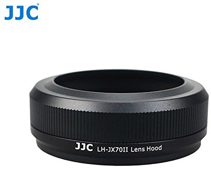 JJC LH-JX70II Schwarz Gegenlichtblende (Sonnenblende, Streulichtblende) inkl. Adapterring für Fujifilm FinePix X70 - ersetzt LH-X70 - Für Original Fuji Objektivdeckel