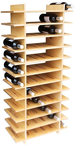 Expovinalia 72/B Weinregal mit 12 Fächern, Holz, Eiche hell, 123 x 56 x 28 cm