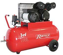 Ribitech - Compresseur 100 Litres 8 bar 3Cv tête en V - PRCOMP3/100V