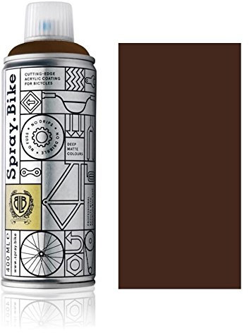 SPRAY.BIKE Fahrrad Lackspray in versch. Farben - KEINE GRUNDIERUNG notwendig - Acryllack/Lack Spray in 400 ml Spraydose, Matt- und Klarlack Optik möglich (Espressobraun Brick Lane, Matt)