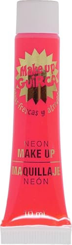 FIESTAS GUIRCA | Maquillaje Crema Neón (10ml) - Pintura Facial al Óleo para Disfraces de Halloween, Festivales y Fiestas Temáticas - Ideal para Todos los Usuarios - Rojo