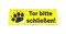 Torschild Gelb Tor bitte schließen 12 x 4 cm,Gravur Hinweisschild