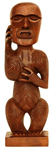 G6 Collection 30,5 cm große, handgefertigte primitive Glatzenkopf-Statue, Skulptur, Tiki-Bar, handgefertigt, einzigartiges Geschenk, Kunst, dekorative Heimdekoration, Akzentfigur, Holzdekoration,