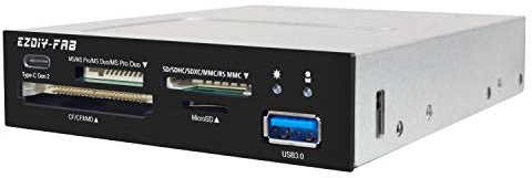EZDIY-FAB Lecteur de carte interne de panneau avant de PC,Port USB 3.1 Gen2 de type C,Compatible avec carte SD MS XD CF TF pour ordinateur,Compatible avec n'importe quel boîtier d'ordinateur de 3.5