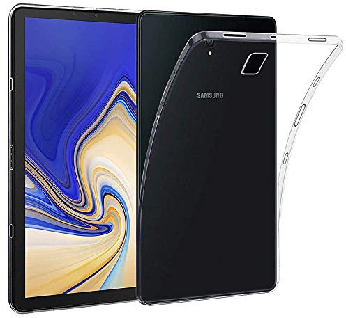 REY - Cover in Gel TPU Trasparente per Samsung Galaxy Tab S4 10.5, Ultra Sottile 0,33 mm, Morbido Flessibile, Custodia Silicone
