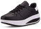 WYSFLY Zapatos de Plataforma de Cuero de imitación de tacón de cuña de Las Mujeres Zapatos de Plataforma de Cuero sintético Zapatos para Caminar con Suela Rocker Negro/Blanco 42 EU