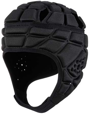 surlim Rugby Soft Helm Fußball Kopfbedeckung Scrum Cap 7v7 Flagge Fußball Kopfschutz für Erwachsene XL (schwarz)