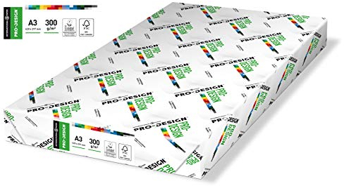 Farbpapier für Laser- und Tintenstrahldrucker, FSC, A3, 300 g, hochweiß, 125 Blatt