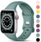 CeMiKa Compatible con Apple Watch Correa 38mm 40mm 41mm 42mm 44mm 45mm 46mm 49mm, Deportivas de Silicona Correas para iWatch SE Series 10 9 8 7 6 5 4 3 2 1,42mm/44mm/45mm/49mm-S/M, Pino Verde