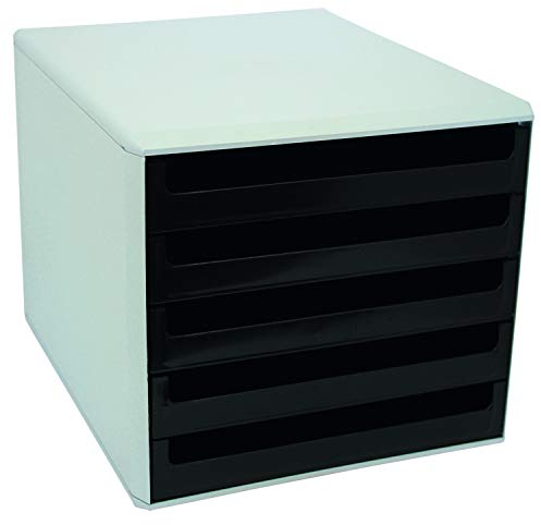 Schubladenbox, Gehäuse Hellgrau, Schwarz
