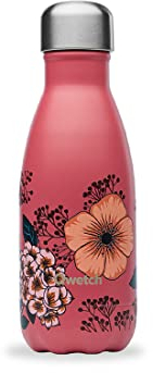 Qwetch - Bouteille Isotherme Anémones 260ml - Gourde Nomade Inox - 24h Froid et 12h Chaud - Etanche, Sans BPA & Réutilisable - Gourde isotherme pour Sport, Voyage, Bureau, Randonnée
