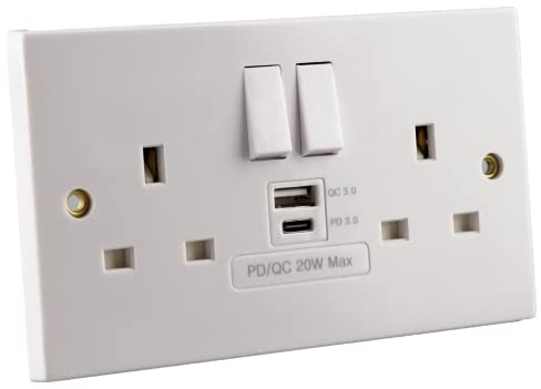 WK Electrical - 20W USB PD3.0 Type A + C Double Switched BS Socket for UK