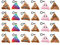 JZK 24 Stück Mini-Kackhaufen-Emoticon-Plüsch-Spielzeug, 5 cm,Schlüsselanhänger, Emoticon für Kinder, für Partytütenfüller, Kindergeburtstagsgeschenk, Gastgeschenke