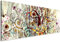 decomonkey Bilder Abstrakt Baum 90x30 cm 3 Teilig Wandbild Groß Leinwandbild XXL Deko Wohnzimmer Schlafzimmer Büro Wanddeko Leinwand Pictures For Wall Poster Modern Klimt Ornament Pflanzen bunt