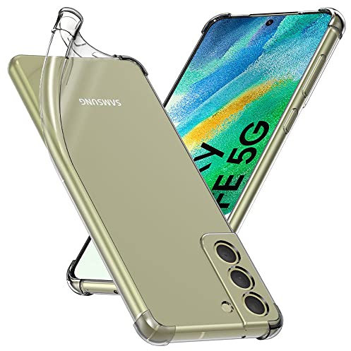 ebestStar - Cover per Samsung Galaxy S21 FE 5G, Custodia Silicone Trasparente, Protezione TPU Antiurto, Bordi Rinforzati, Trasparente