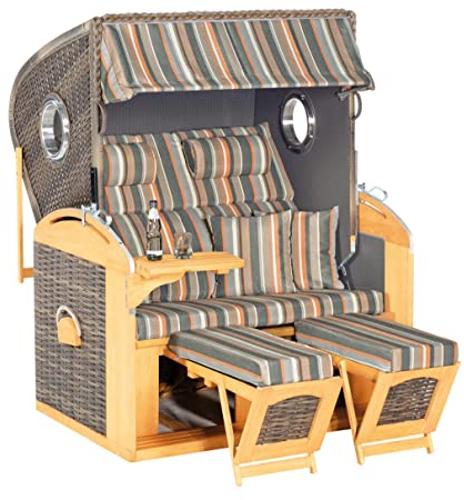 Sunny Smart Strandkorb 305 Z Comfort XL Pinie Vintage-braun Stoff 1235