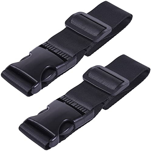 Wisdompro Add a Bag - Cinghia per bagagli, confezione da 2, resistente, regolabile, accessori di fissaggio per bagagli da viaggio, 78,7 cm, colore nero