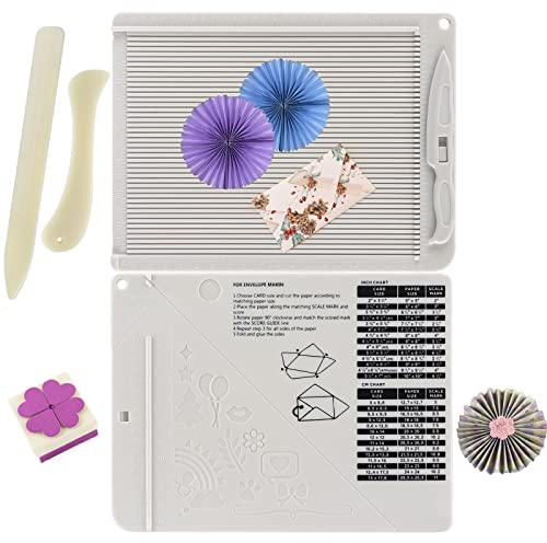 Lot de 4 mini tableaux de score multi-usages de avec dossier en os etguide pour la fabrication decartes etles travaux manuels enpapier, projets artistiques, tableau de score et outils de pliage