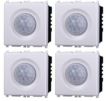 Serie Frutas Enchufes Interruptores Desviadores Conmutadores, Compatible Con Vimar Plana (4, Sensor de Movimiento PIR)