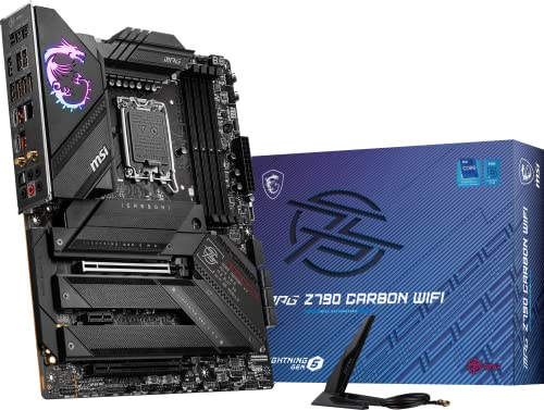 MSI MPG Z790 Carbone Carte mère de Jeu WiFi (Prend en Charge Les processeurs Intel 12e/13e génération, LGA 1700, DDR5, PCIe 5.0, M.2, LAN 2,5 Gbit/s, USB 3.2 Gen2, Wi-FI 6E, ATX)