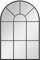 HOMCOM Miroir Mural en métal Cadre Noir en Forme de voûtée Style Industriel –91 x 60 cm – décoration pour entrée,Chambre à Coucher, Salon