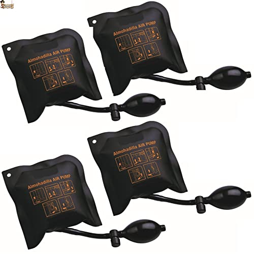 BricoLoco.com Cuña de aire la mover o levantador muebles, puertas, nevera, lavadora. 4 uds. Almohadilla separadora con bomba manual. 150 kgs. 65 mm. Soporta, desplaza y eleva. (4)