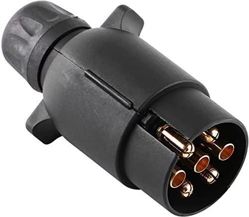 Double Dragon N-Type 7-Pin Trailer Board 12V Plug Towbar Socket Adapter | Waterproof | For Trailer, Caravan, Truck, RV, Towbar Towing, Auto Lamp & Road Lights Connector