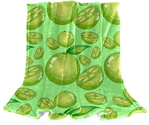 Limes verde limone frutta modello coperta in pile per divano leggero peluche sfocato