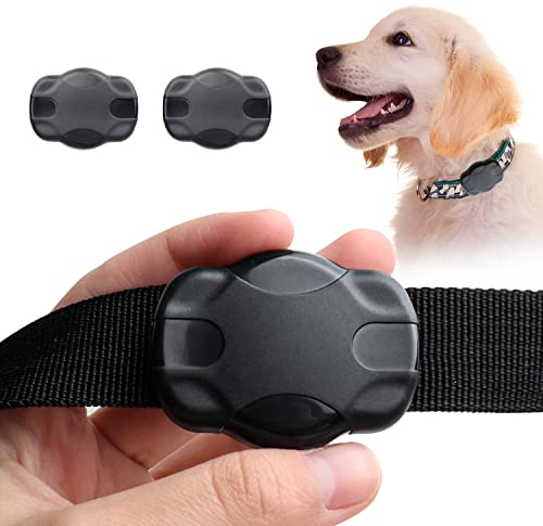 2er-Pack AirTag-Hundehalsband, wasserdichte Halterung, extrem langlebig, passend für Halsbänder Aller Breiten, 360°-All-Inclusive-AirTag mit Anti-Lost-Schrauben